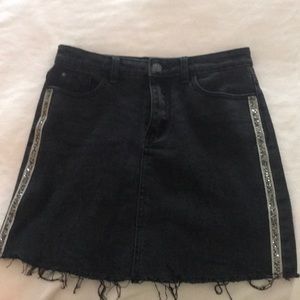 Black mini skirt with sparkles down sides